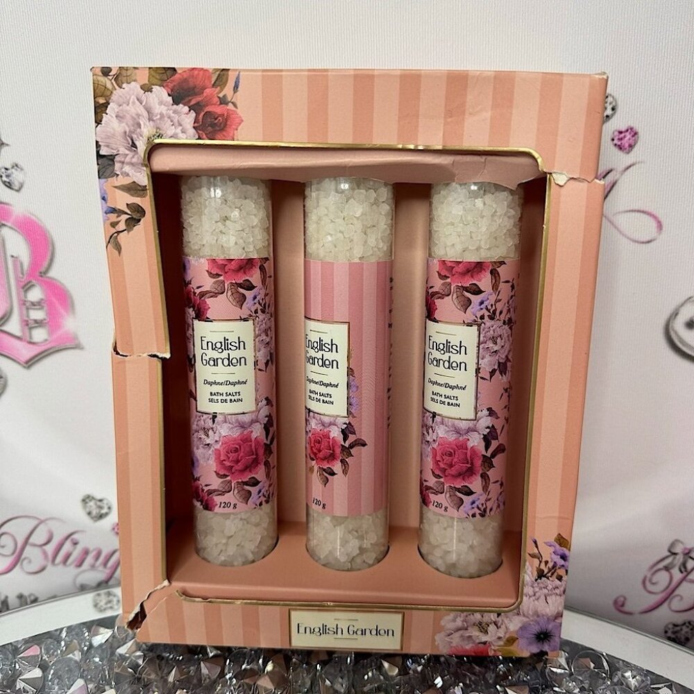 English garden bath salts 3 brand new in package bath 🛁 salts relaxing self